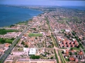 Vista area da cidade da Av. Presidente Vargas, mostrando o Hospital de Cardiologia, o Estdio Aldo Dapuzzo e o Saco da Mangueira