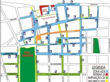 Mapa da zona azul no munic�pio