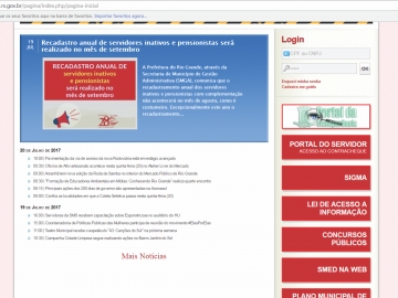 1) Para acessar o contracheque acesse www.riogrande.rs.gov.br e clique em Portal do Servidor