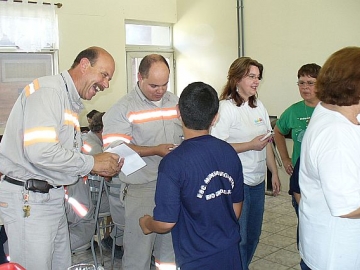 Momento da homenagem aos voluntrios da Bunge
