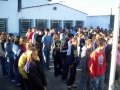 Alunos da Escola Altamir de Lacerda na recepo ao prefeito Janir Branco